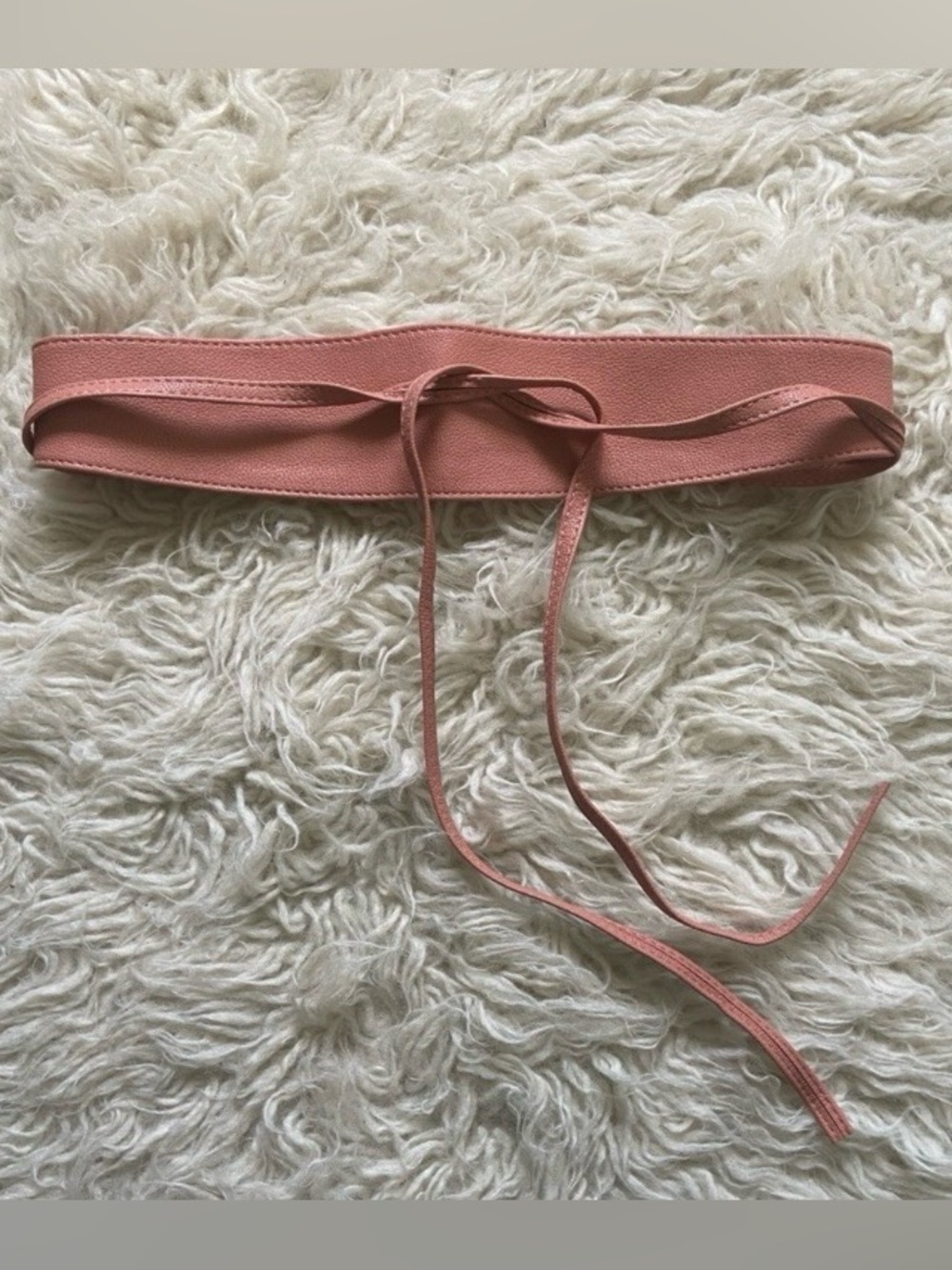 Blush Pink Wrap Tie Waist Belt